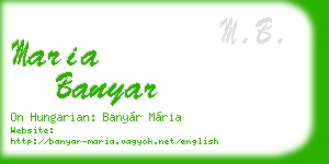 maria banyar business card